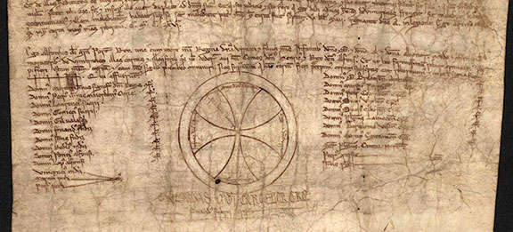 Afonso Henriques' charter with Templar logo.